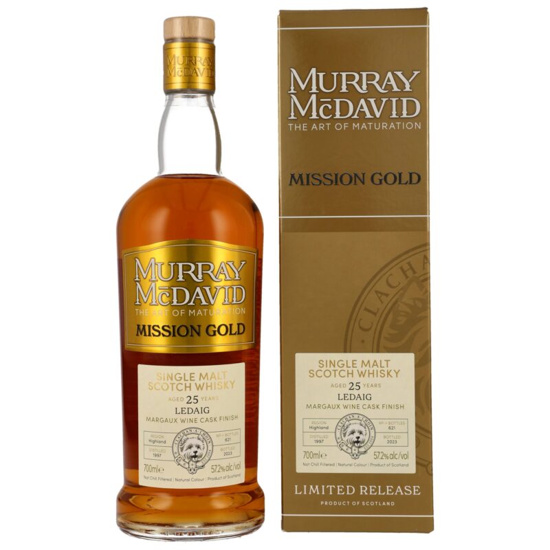 Ledaig 25 (1997/2023) - PX + Margaux Wine Cask - Mission Gold Murray McDavid